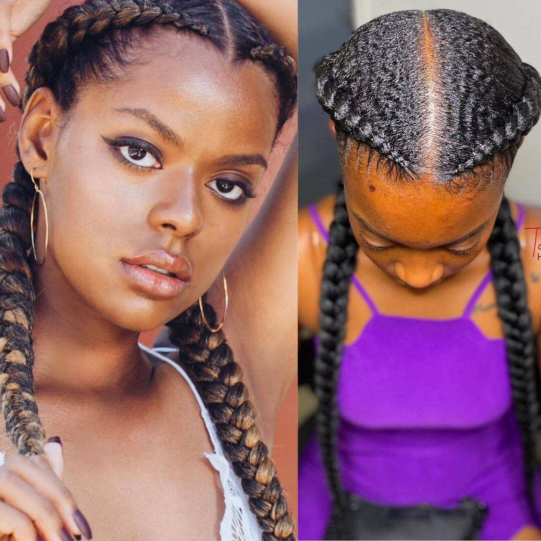 2 braids 2024 black hairstyles