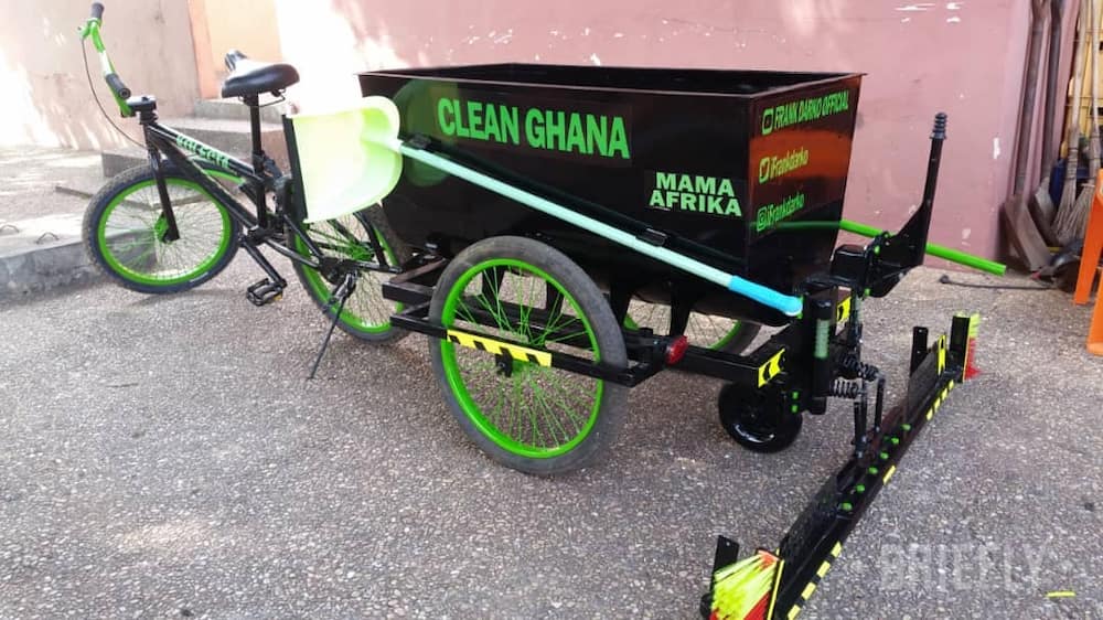 Ghanaian who built bicycle that moves on water invents sweeping bike