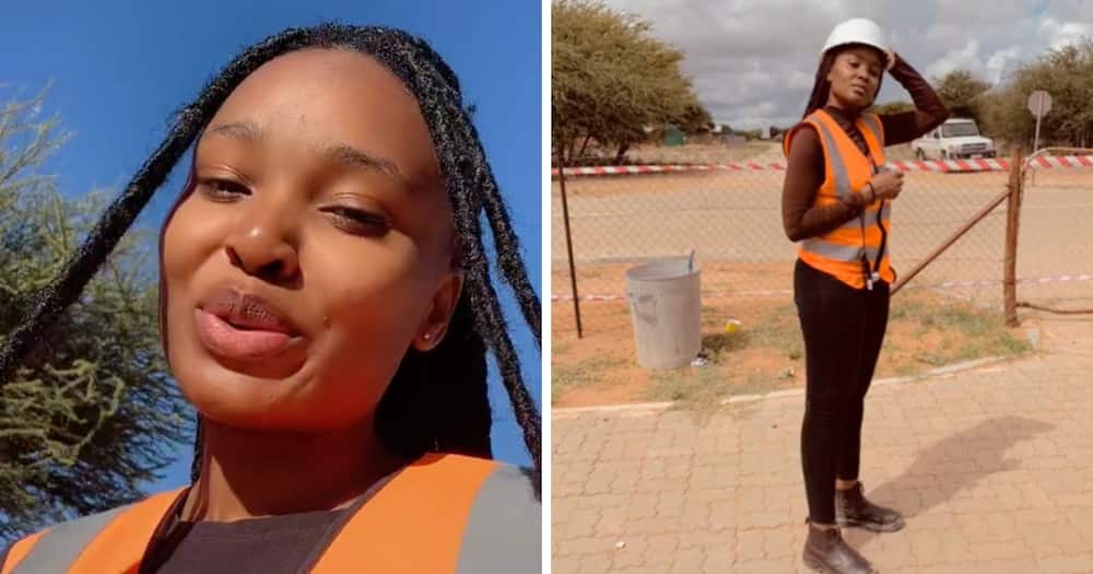 Young woman flexes what's it like to be a civil engineer.