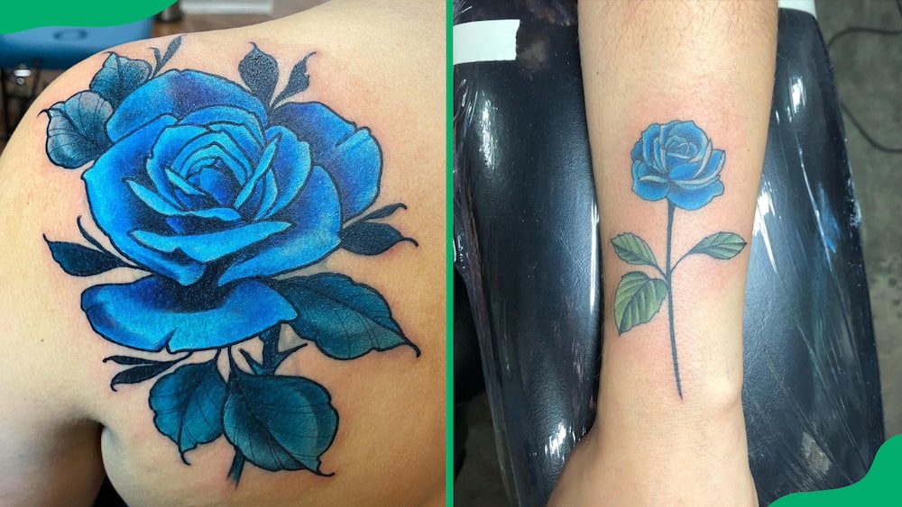 Blue rose tattoos