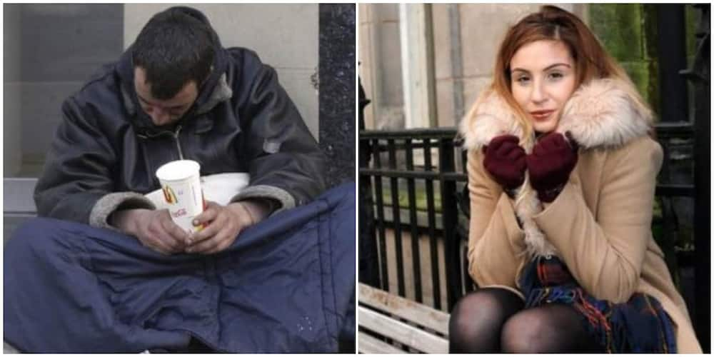 Homeless man helps stranded university student with his last N1706, she raises N26m for him in appreciation