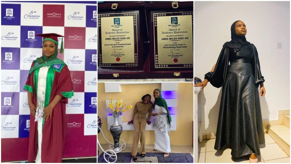 Nigerian lady sweeps all awards, bags first class, photos of her graduation wow people