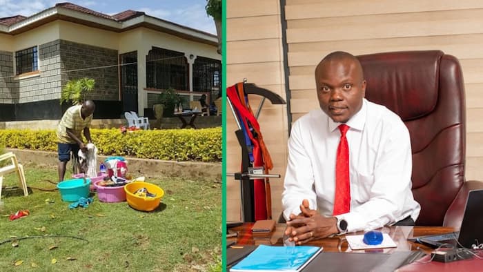 Nairobi lawyer warms hearts by cleaning clothes for wife, doing house chores: "Not a chauvinist"