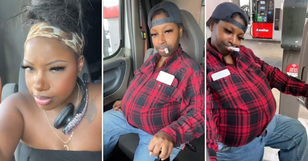 One female trucker dressed up as a man in a hilarious video