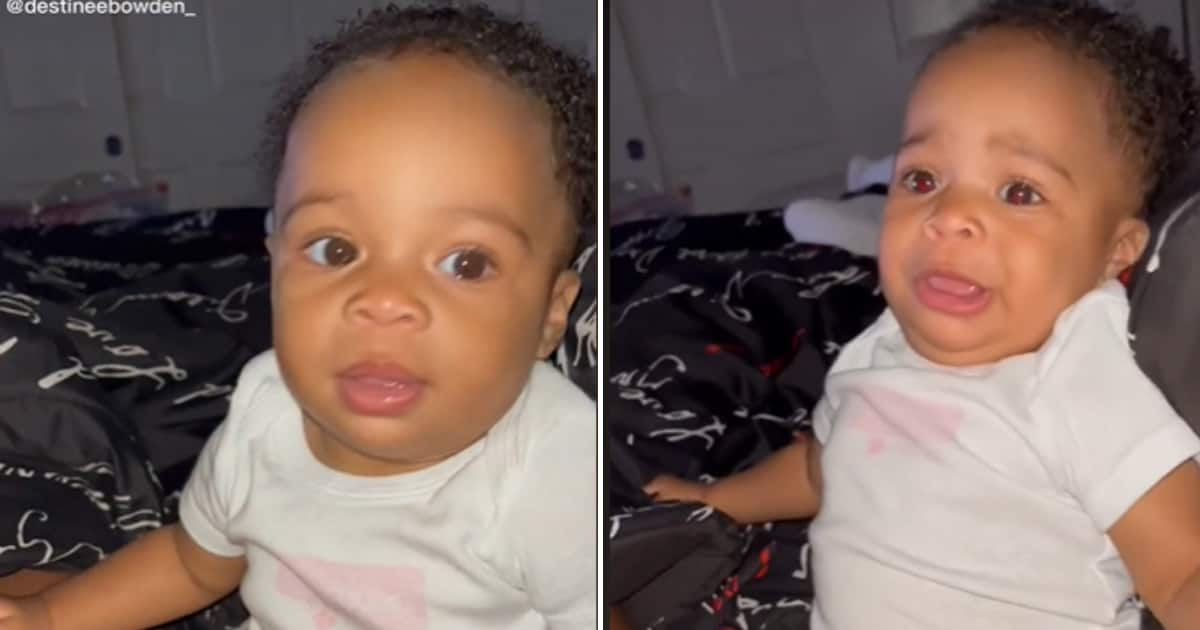 Adorable baby gets fright when hearing father snoring, cute viral video ...