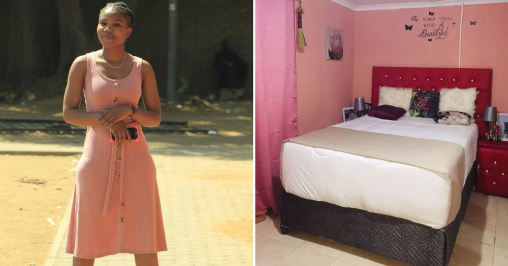 Lady shows off cute and colourful bedroom