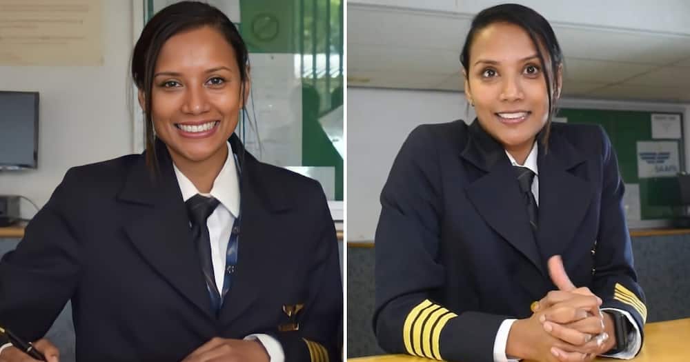 A female pilot for the South African Airways has lead an all-women flight crew from Johannesburg to Harare