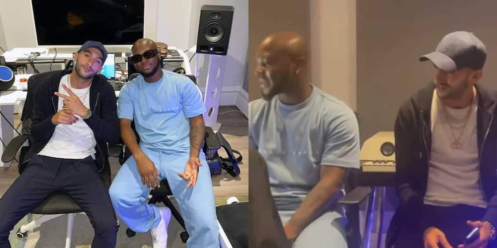 Chelsea star Hakim Ziyech hangs out with King Promise during studio session
