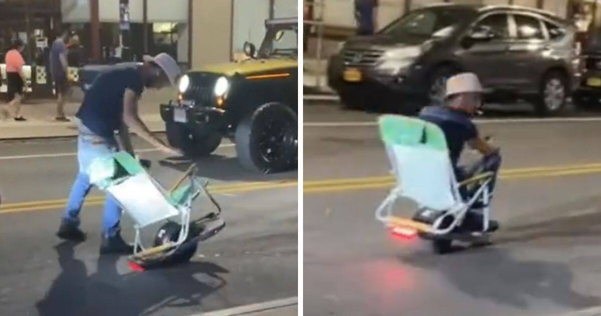 Viral Video of Man s Camp Chair on Wheels Has the Internet