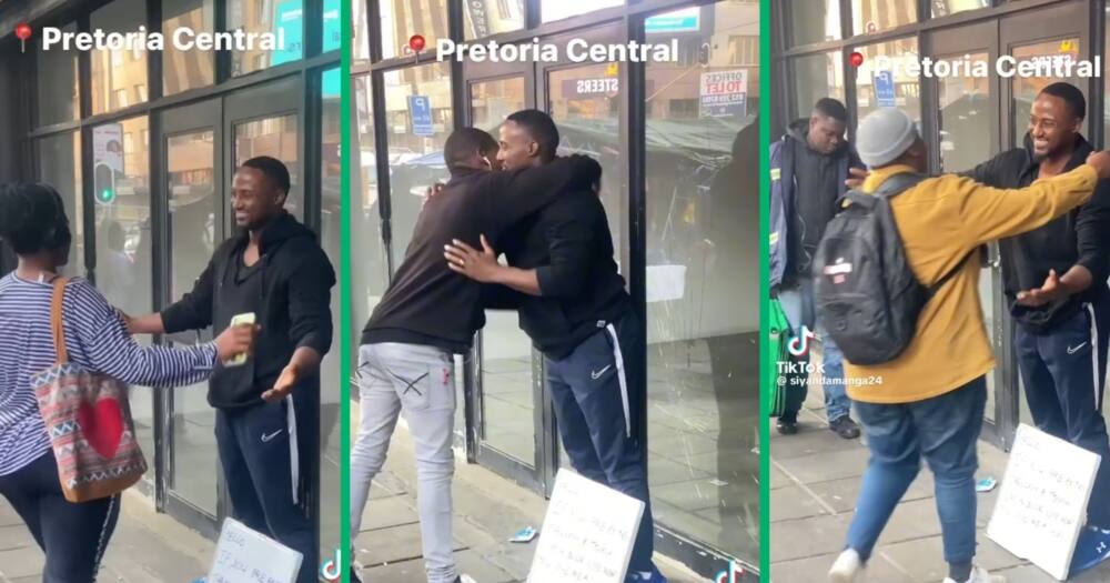 A Pretoria man offered hugs to strangers