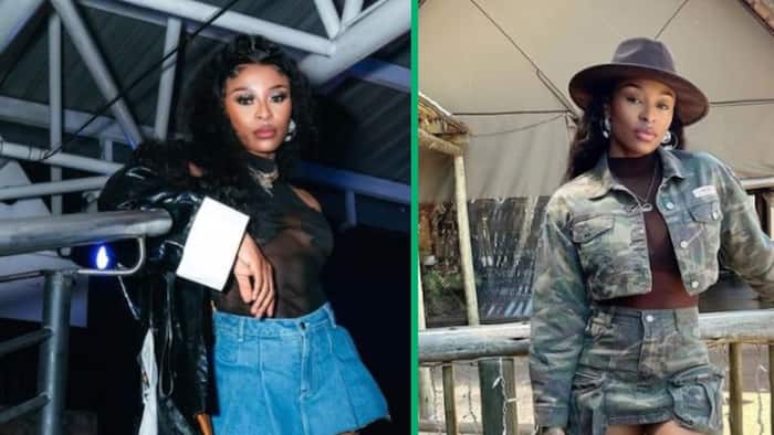DJ Zinhle rocks skimpy silver number for night out, fans amazed by musician's abs and toned body