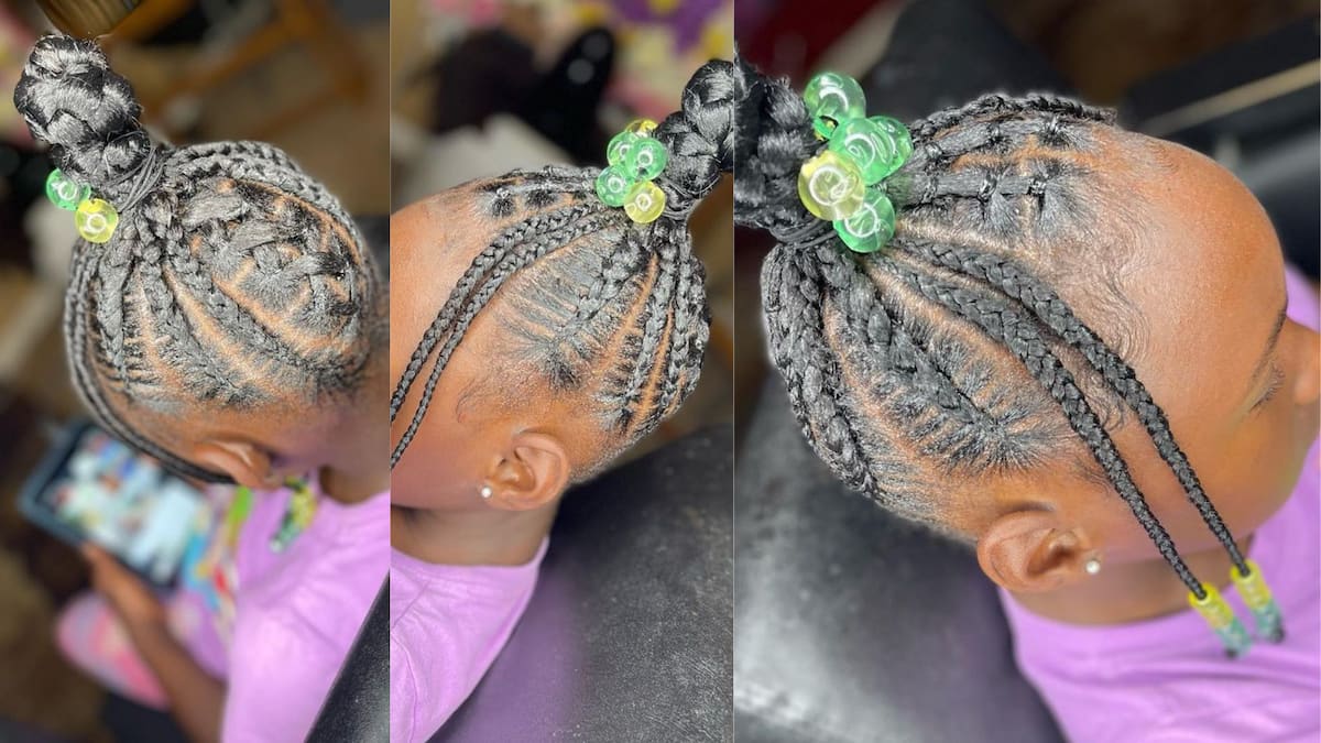 Can't Braid or Cornrow? Try this Super Cute Hair Style for Kids/Little Girls  With Short Natural Hair - YouTube