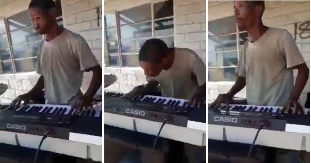 A gent played some vibey tunes on a keyboard.