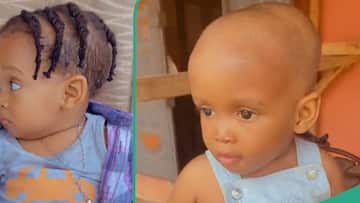 "I will cry bitterly": Grandma cuts baby boy's braids, gives him a clean 'chiskop' in viral video