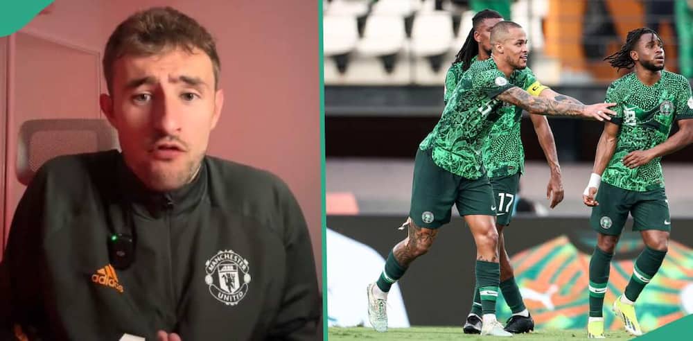 There were mixed reactions as a white man predicted the final score in the Nigeria vs South Africa match, asking who would score a goal
