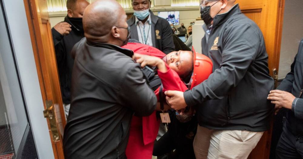 EFF, kicked out, Parliament, disruptions, Cyril Ramaphosa, budget vote response