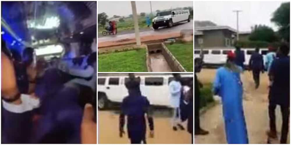 Reactions as Nigerian students sign out of university in white limousine, video stirs reactions