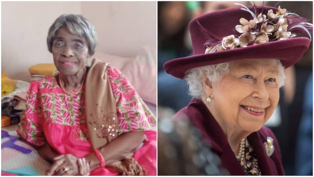 Massive reactions as Nigerian lady shares picture of her grandma who is same age with Queen Elizabeth
