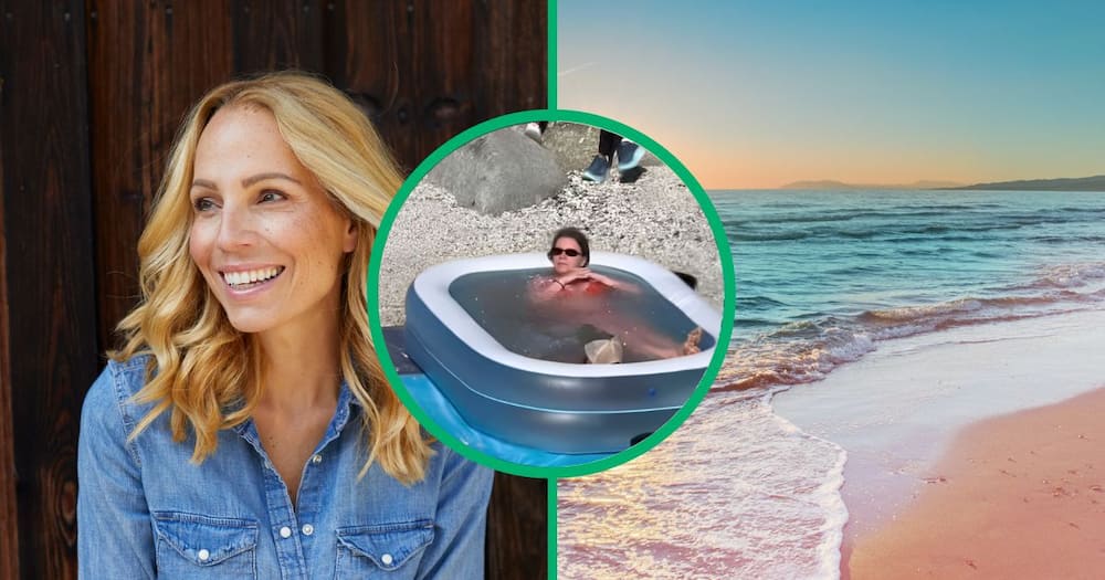A man took to TikTok to showcase a woman ice bathing at the beach, which left people laughing.