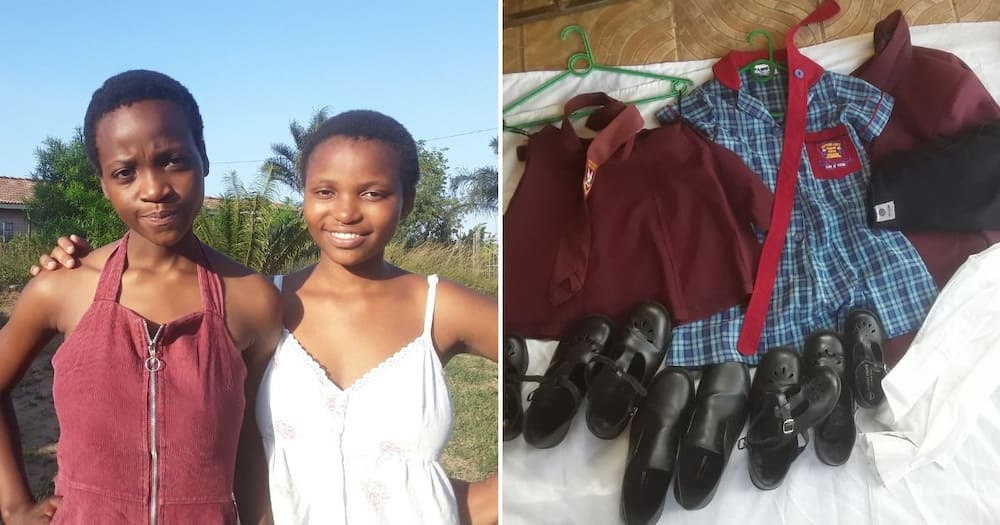 Teenage, Sisters, Collecting Uniforms, Struggling Pupils, South Africa