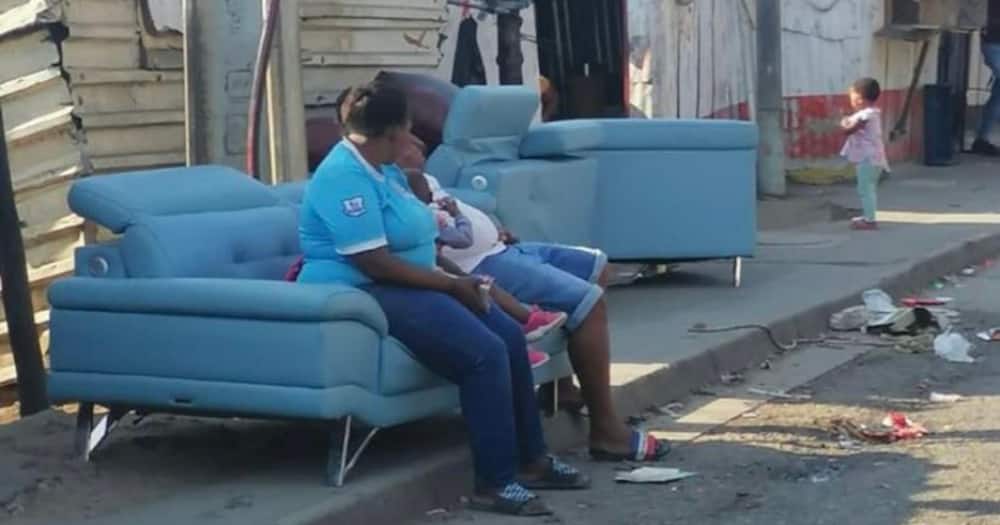 R68k couch, recovered, Durban looting, luxury furniture store, Springfield R68k couch, recovered, Durban looting, luxury furniture store, Springfield