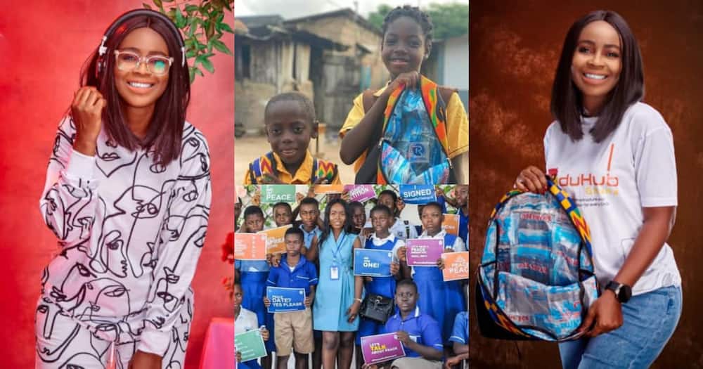 Abena Yeboah: Meet the Ghanaian lady providing poor students with bags made with pure water sachets