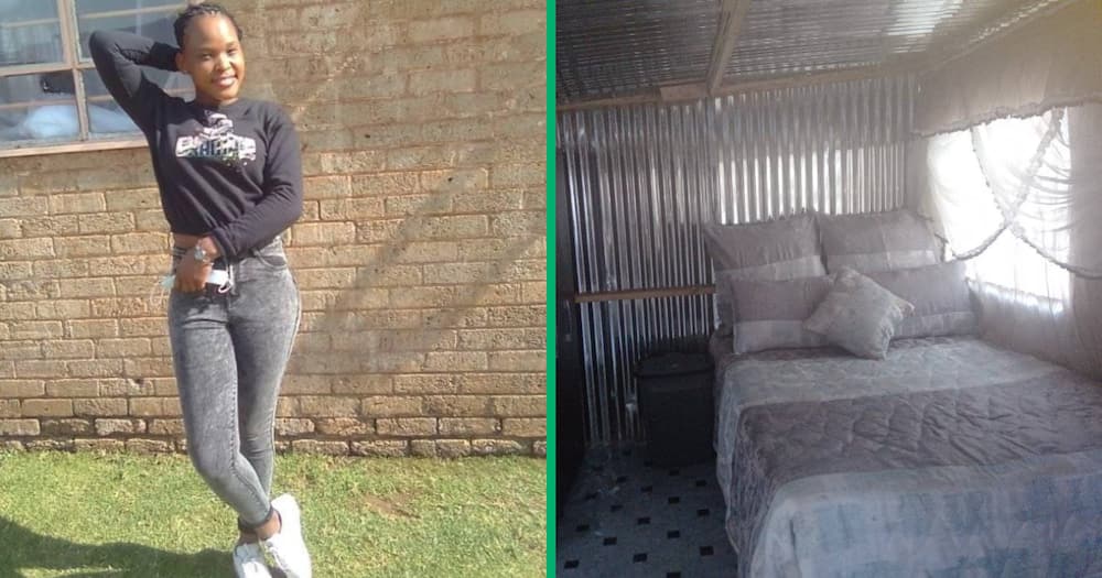 A young lady who posted her shack that she purchased with NSFAS money