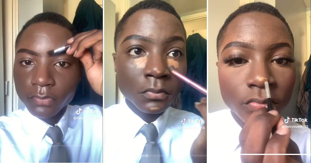Talented young man shows off quick and stunning makeup
