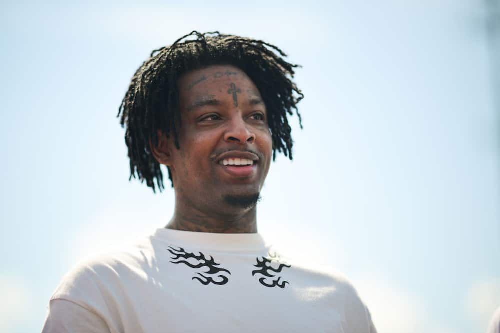 21 Savage during his annual Issa Back to School Drive in August 2022 in Atlanta, Georgia.