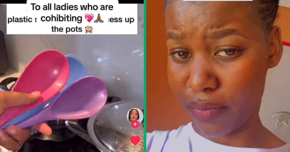 Lady reacts to woman cooking for her boyfriend