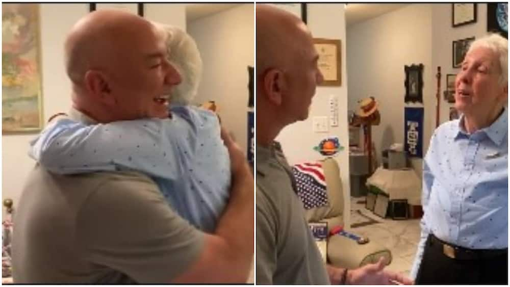 Photos showed the moment Wally hugged him.