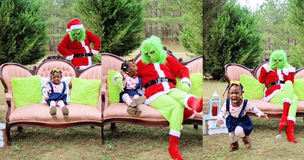 Little on flees Grinch in photoshoot