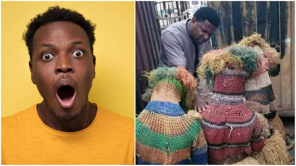 Photo Captures Moment 3 Masquerades Kneel Before Pastor for Prayers, 'Give their Lives to Christ'
