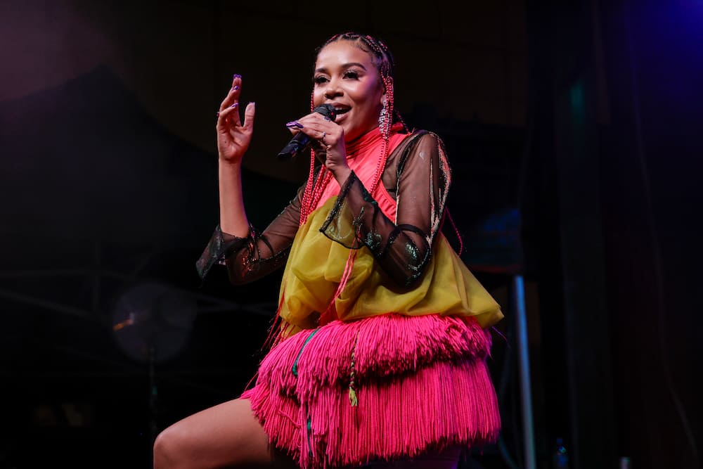 Sho Madjozi performs at the Festival Street Music Stage