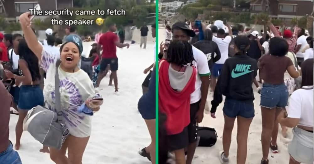 A TikTok video shows crowd kicked off Clifton Beach