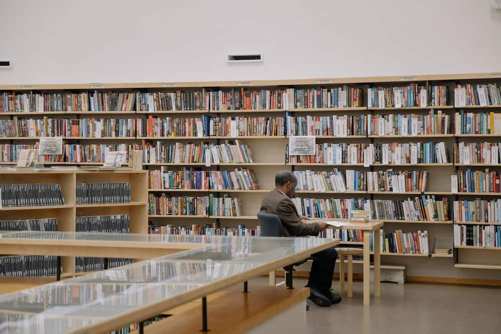 A man in the library