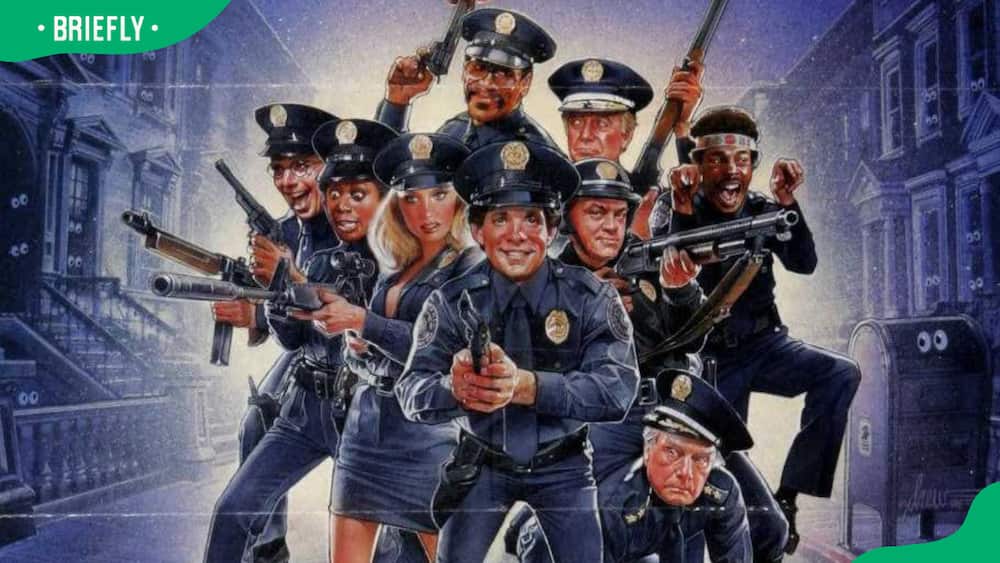 Police Academy 2 cast members in a poster