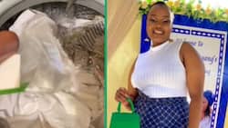 Woman makes TikTok video of favourite laundry hack by SA housekeeper, Mzansi loves cleaning tip
