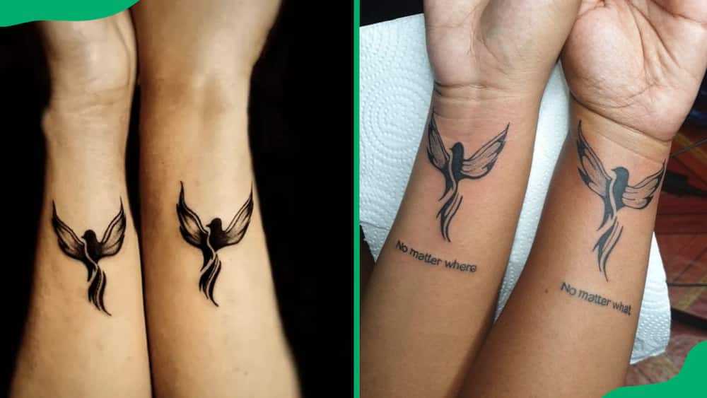 Matching phoenix tattoos