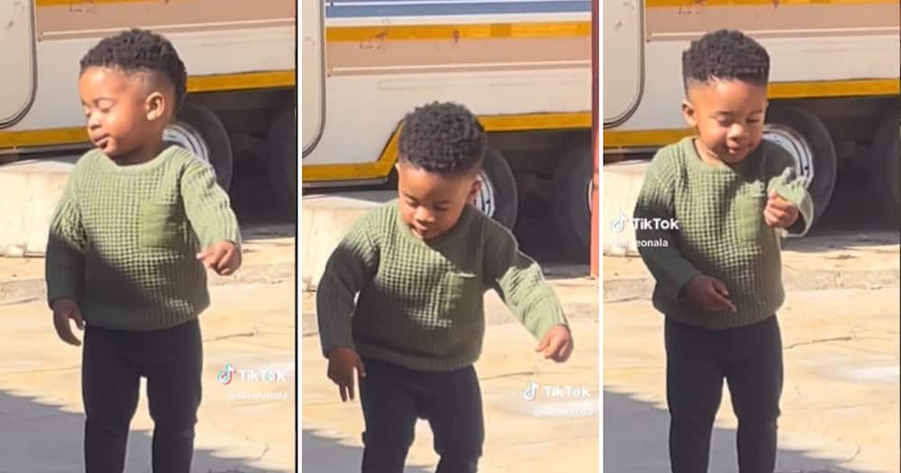 Little boy dancing in TikTok video
