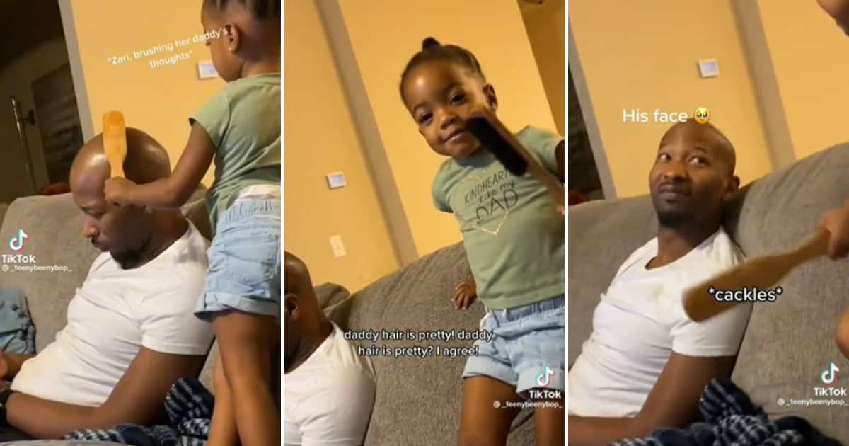 Video of Little Girl Brushing Her Dad's Bald Head Leaves Internet in  Stitches: “Brushing His Thoughts” 