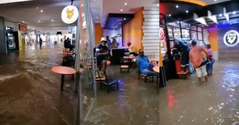 Footage, flooding, Germiston Golden Walk Mall, Germiston, Gauteng, weather warning