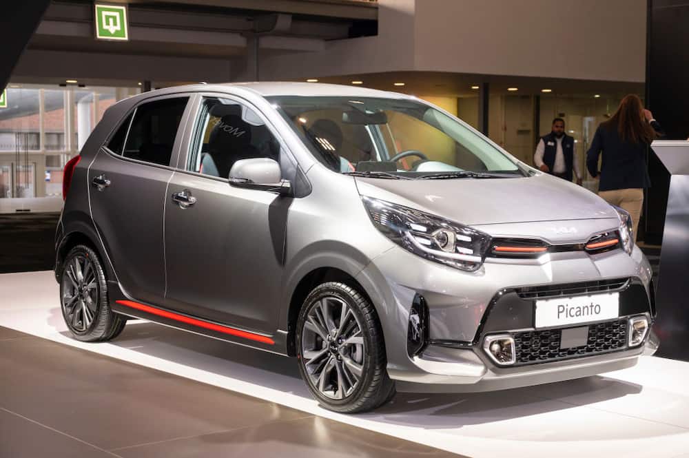 KIA Picanto compact hatchback car at Brussels Expo on January 13, 2023 in Brussels, Belgium. KIA Picanto compact hatchback car at Brussels Expo on January 13, 2023 in Brussels, Belgium.