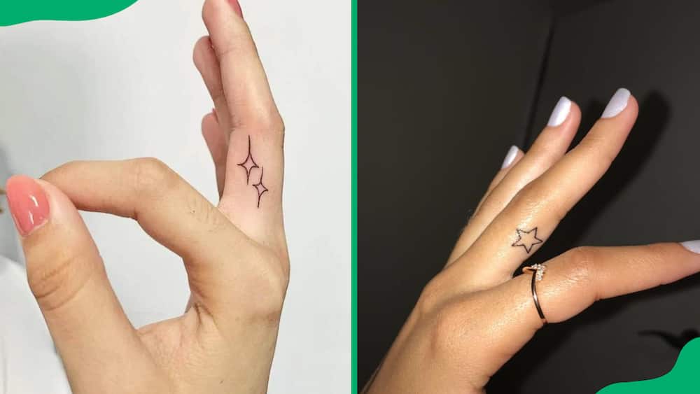 Star finger tattoo