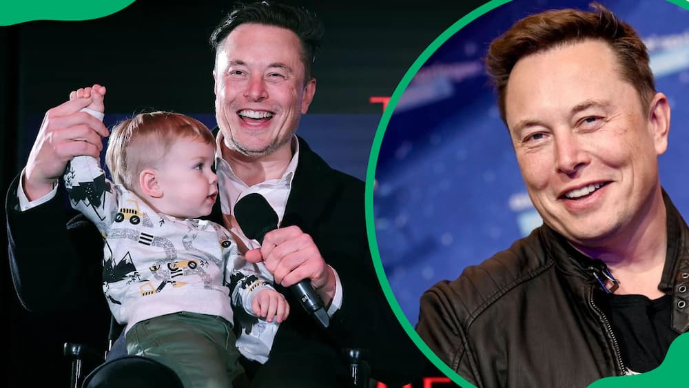 Elon Musk and son at an event