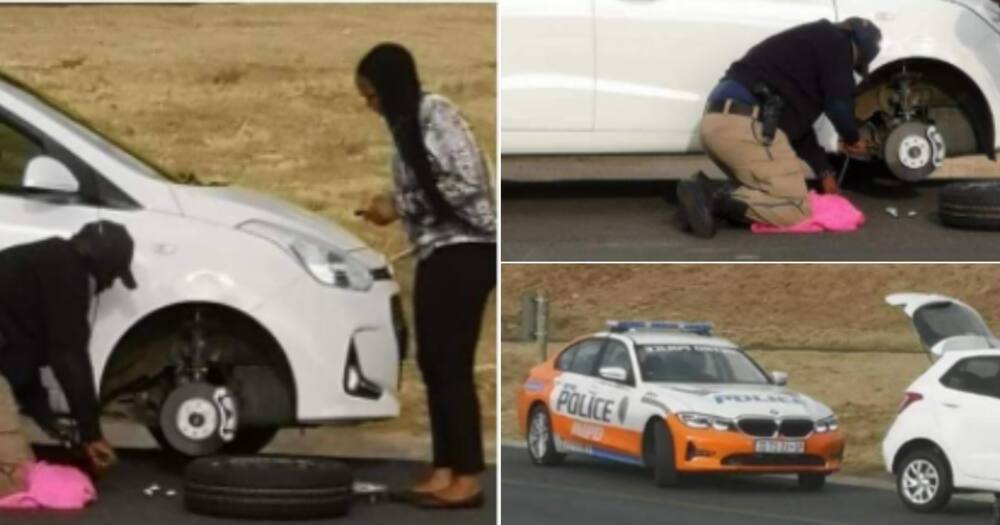 Johannesburg Metro Police Department, JMPD, Cop, Officer, Online community, Change, Tyre, Car, Mzansi, Social media, Viral, Post