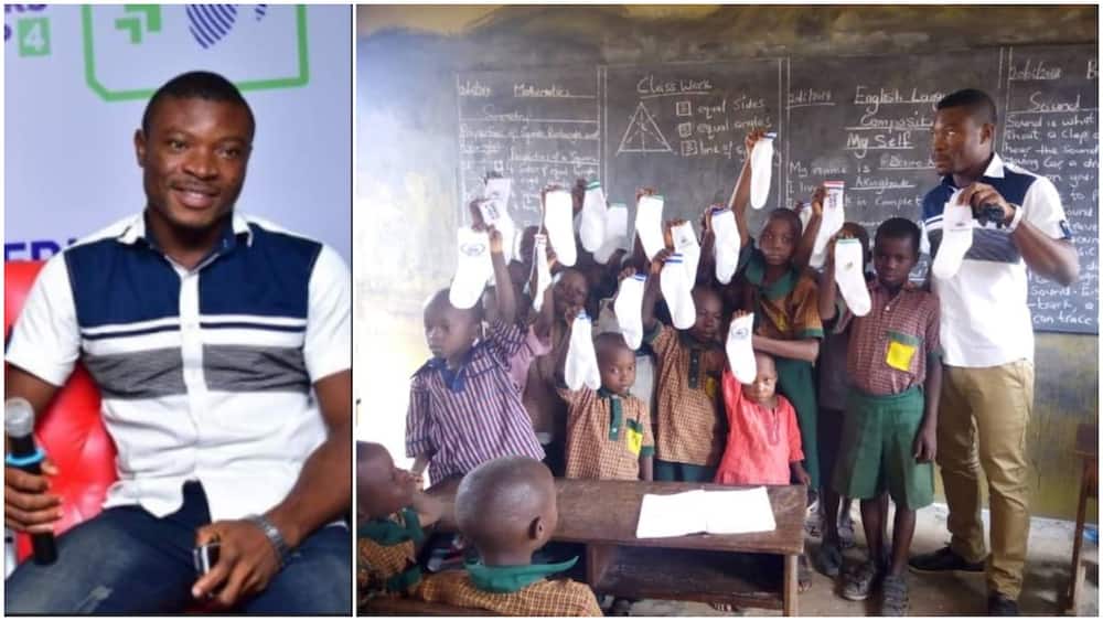 Man who Was Once Kicked out of School for Fees Succeeds, Buys Bew Socks for Public Students