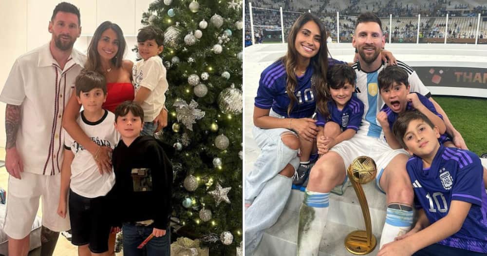 Lionel Messi and his wife Antonela Roccuzzo enjoying Christmas with their three boys