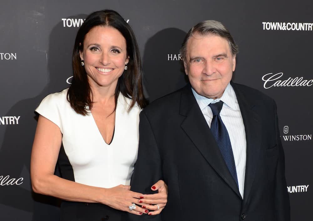 Actress Julia Louis-Dreyfus and her father Gerard Louis-Dreyfus during the Town & Country screening of the Generosity of Eye at Walter Reade Theater on 27 May 2014.