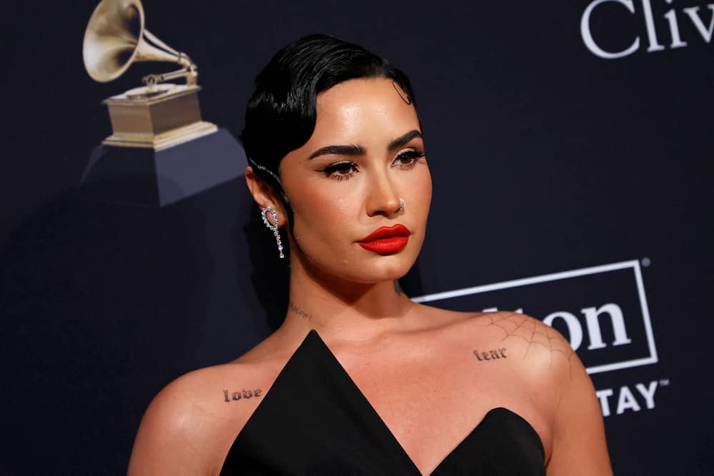 Demi Lovato arrives for the Recording Academy and Clive Davis pre-Grammy gala